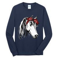 Horse Bandana For Equestrian Horseback Riding Horse Lover Tall Long Sleeve T-Shirt