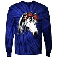 Horse Bandana For Equestrian Horseback Riding Horse Lover Tie-Dye Long Sleeve Shirt