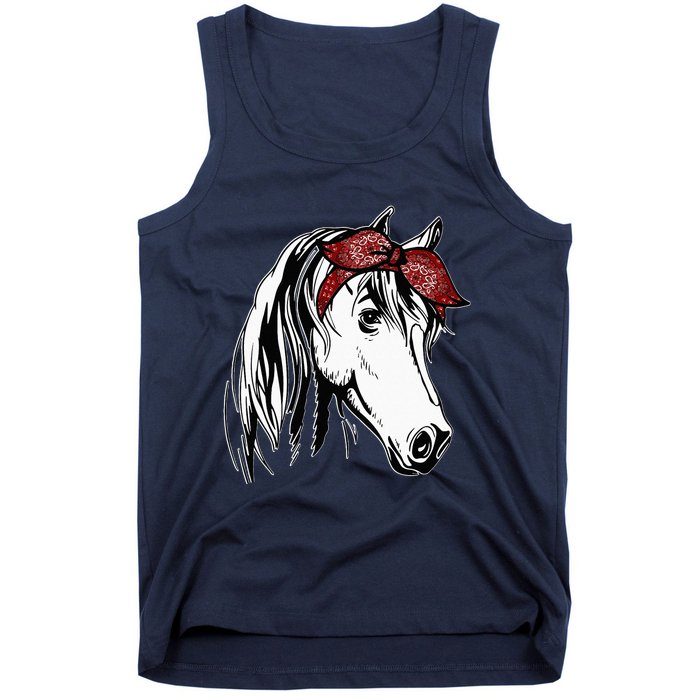 Horse Bandana For Equestrian Horseback Riding Horse Lover Tank Top