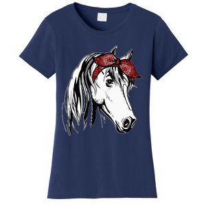 Horse Bandana For Equestrian Horseback Riding Horse Lover Women's T-Shirt