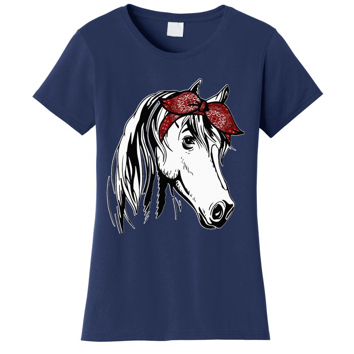 Horse Bandana For Equestrian Horseback Riding Horse Lover Women's T-Shirt