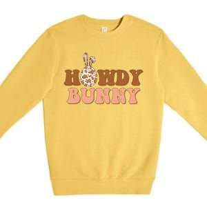 Howdy Bunny Funny Cute Cowboy Cowgirl Easter Premium Crewneck Sweatshirt