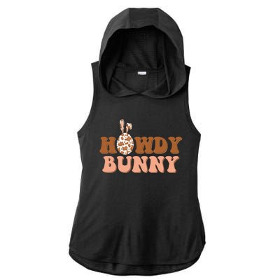 Howdy Bunny Funny Cute Cowboy Cowgirl Easter Ladies PosiCharge Tri-Blend Wicking Draft Hoodie Tank