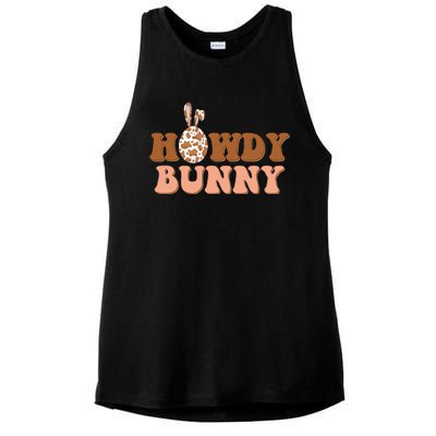 Howdy Bunny Funny Cute Cowboy Cowgirl Easter Ladies PosiCharge Tri-Blend Wicking Tank