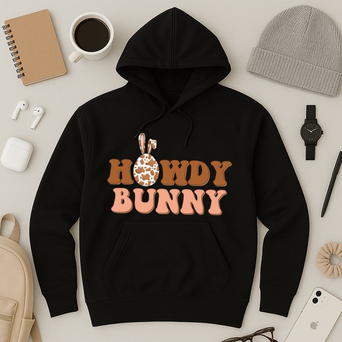 Howdy Bunny Funny Cute Cowboy Cowgirl Easter Hoodie