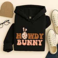 Howdy Bunny Funny Cute Cowboy Cowgirl Easter Hoodie