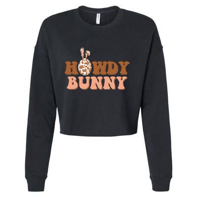 Howdy Bunny Funny Cute Cowboy Cowgirl Easter Cropped Pullover Crew