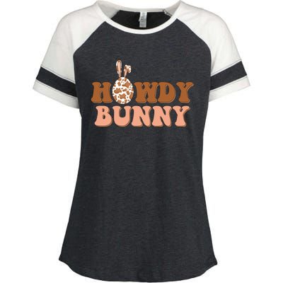 Howdy Bunny Funny Cute Cowboy Cowgirl Easter Enza Ladies Jersey Colorblock Tee