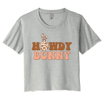 Howdy Bunny Funny Cute Cowboy Cowgirl Easter Women's Crop Top Tee