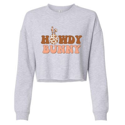 Howdy Bunny Funny Cute Cowboy Cowgirl Easter Cropped Pullover Crew