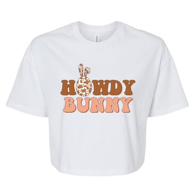 Howdy Bunny Funny Cute Cowboy Cowgirl Easter Bella+Canvas Jersey Crop Tee