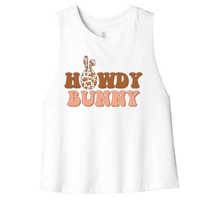 Howdy Bunny Funny Cute Cowboy Cowgirl Easter Women's Racerback Cropped Tank