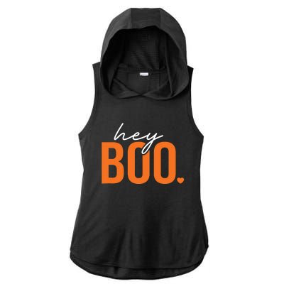 Hey Boo Funny Halloween Pun Ghost Spooky Toddler Ladies PosiCharge Tri-Blend Wicking Draft Hoodie Tank