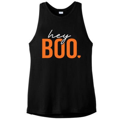 Hey Boo Funny Halloween Pun Ghost Spooky Toddler Ladies PosiCharge Tri-Blend Wicking Tank