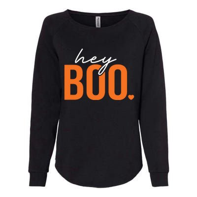 Hey Boo Funny Halloween Pun Ghost Spooky Toddler Womens California Wash Sweatshirt