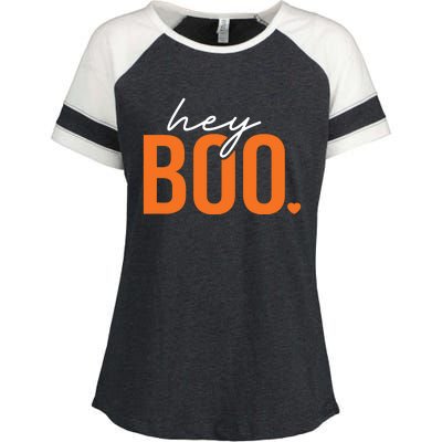 Hey Boo Funny Halloween Pun Ghost Spooky Toddler Enza Ladies Jersey Colorblock Tee