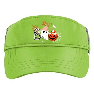 Hey Boo Funny Halloween Cute Ghost Pumpkin Adult Drive Performance Visor