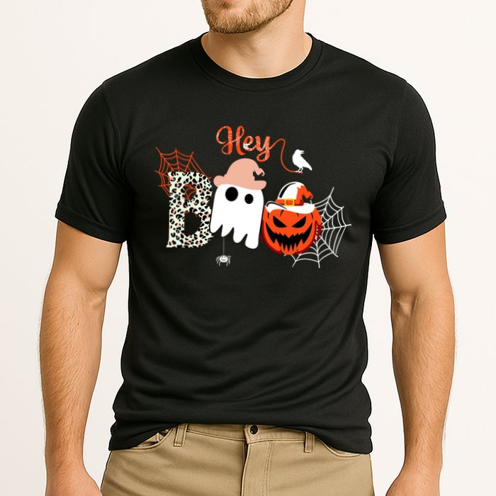 Hey Boo Funny Halloween Cute Ghost Pumpkin Cooling Performance Crew T-Shirt