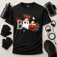 Hey Boo Funny Halloween Cute Ghost Pumpkin Cooling Performance Crew T-Shirt