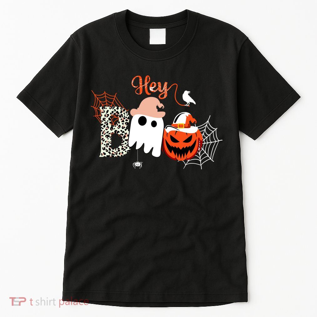 Hey Boo Funny Halloween Cute Ghost Pumpkin Tall T-Shirt