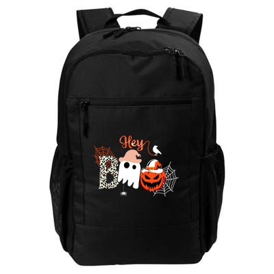 Hey Boo Funny Halloween Cute Ghost Pumpkin Backpack