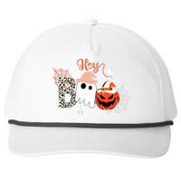 Hey Boo Funny Halloween Cute Ghost Pumpkin Snapback Five-Panel Rope Hat