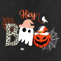 Hey Boo Funny Halloween Cute Ghost Pumpkin Adult Drive Performance Visor