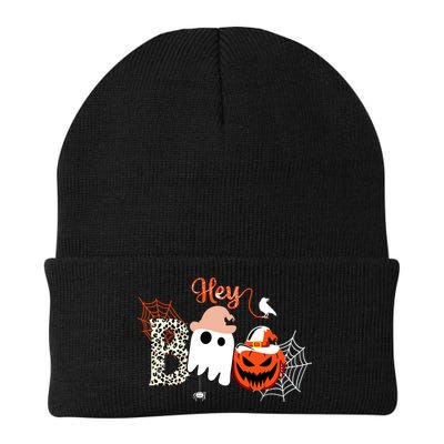 Hey Boo Funny Halloween Cute Ghost Pumpkin Beanie