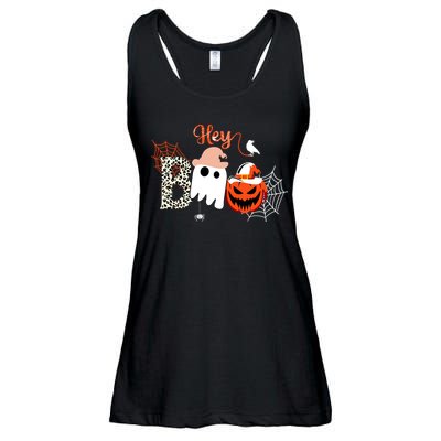 Hey Boo Funny Halloween Cute Ghost Pumpkin Ladies Essential Flowy Tank