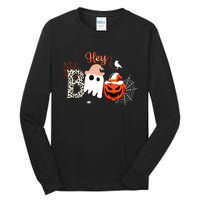 Hey Boo Funny Halloween Cute Ghost Pumpkin Tall Long Sleeve T-Shirt