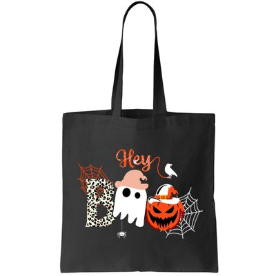 Hey Boo Funny Halloween Cute Ghost Pumpkin Bag