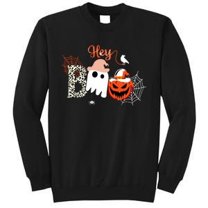 Hey Boo Funny Halloween Cute Ghost Pumpkin Tall Sweatshirt