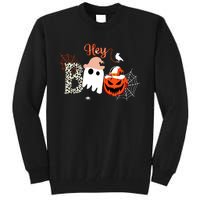 Hey Boo Funny Halloween Cute Ghost Pumpkin Tall Sweatshirt