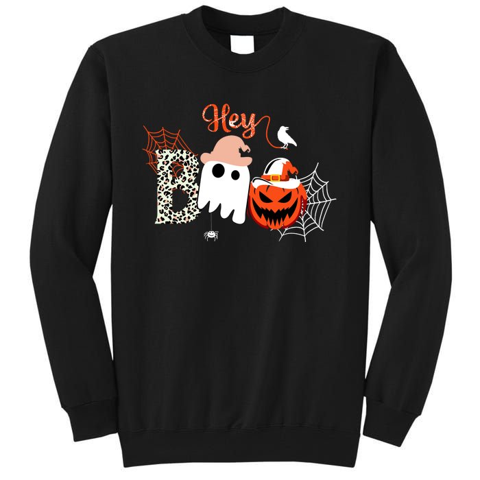 Hey Boo Funny Halloween Cute Ghost Pumpkin Tall Sweatshirt