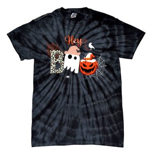 Hey Boo Funny Halloween Cute Ghost Pumpkin Tie-Dye T-Shirt