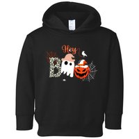 Hey Boo Funny Halloween Cute Ghost Pumpkin Toddler Hoodie