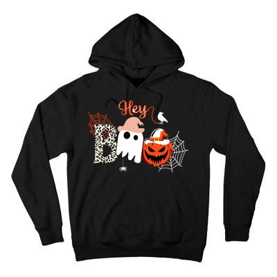 Hey Boo Funny Halloween Cute Ghost Pumpkin Tall Hoodie