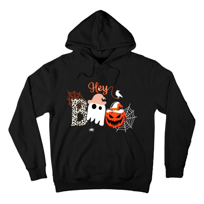 Hey Boo Funny Halloween Cute Ghost Pumpkin Tall Hoodie