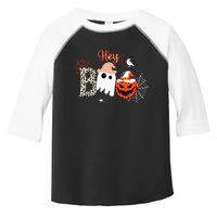 Hey Boo Funny Halloween Cute Ghost Pumpkin Toddler Fine Jersey T-Shirt