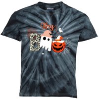 Hey Boo Funny Halloween Cute Ghost Pumpkin Kids Tie-Dye T-Shirt