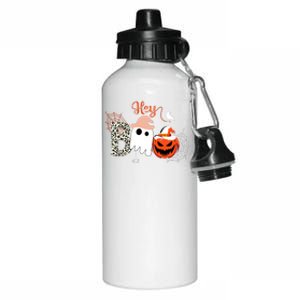 Hey Boo Funny Halloween Cute Ghost Pumpkin Aluminum Water Bottle