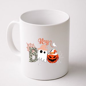 Hey Boo Funny Halloween Cute Ghost Pumpkin Coffee Mug