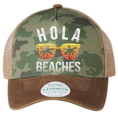 Hola Beaches Funny Beach Vacation Legacy Tie Dye Trucker Hat