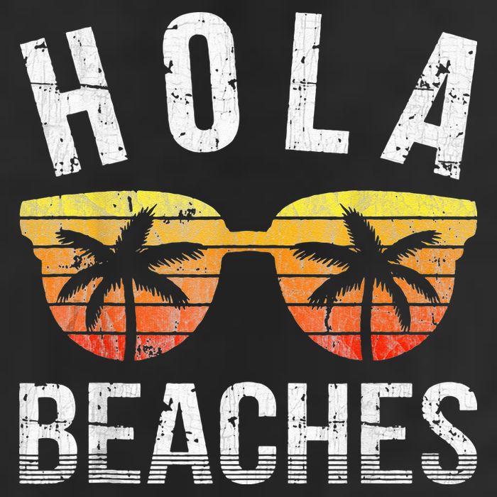 Hola Beaches Funny Beach Vacation 7 Panel Mesh Trucker Snapback Hat