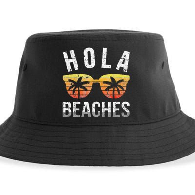 Hola Beaches Funny Beach Vacation Sustainable Bucket Hat