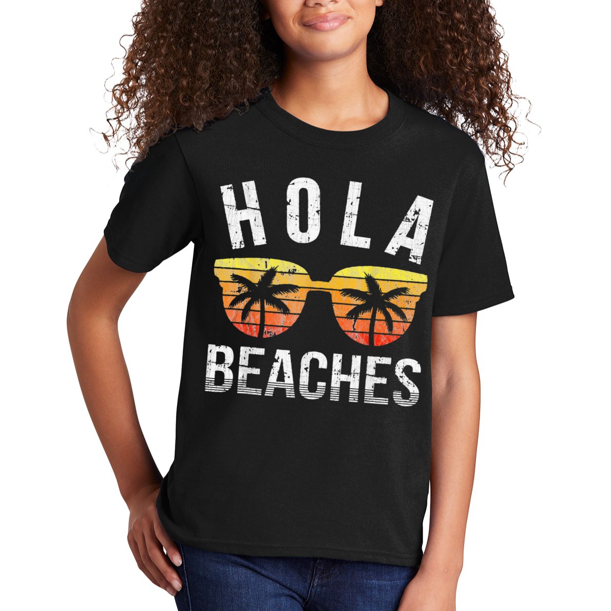 Hola Beaches Funny Beach Vacation Kids T-Shirt