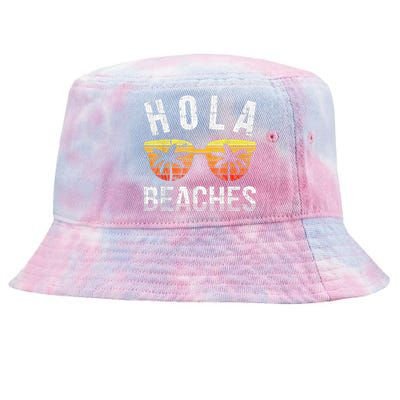 Hola Beaches Funny Beach Vacation Tie-Dyed Bucket Hat