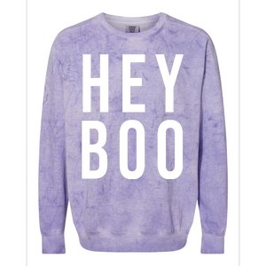 Hey Boo Funny Halloween Festive Colorblast Crewneck Sweatshirt