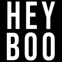 Hey Boo Funny Halloween Festive Stripe Pom Pom Beanie