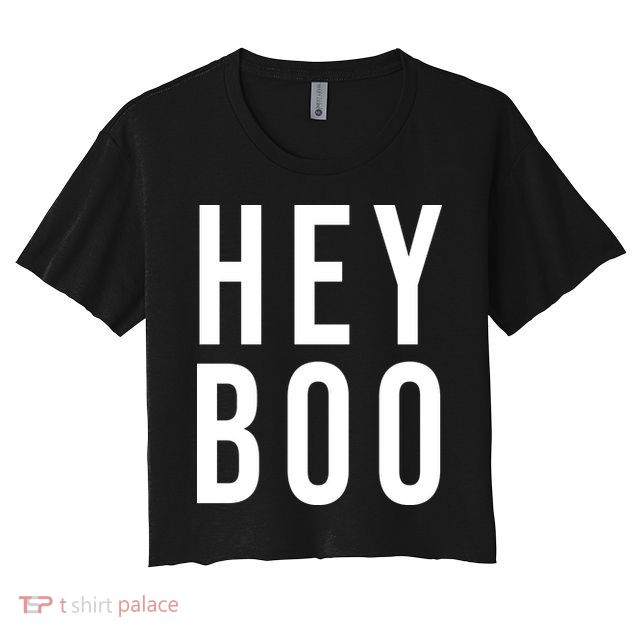 Hey Boo Funny Halloween Festive Crop Top